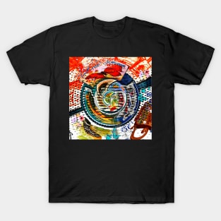 Abstract Colourful World Stamps T-Shirt